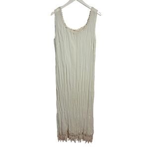 Vintage Pamela Brown Tradwife Slip Dress Women OS White Cream Lace Romantic